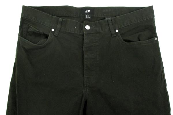 H&M Brown Slim Fit Four Button Close Pants Jeans Stretch Mid Rise Women's Sz 34