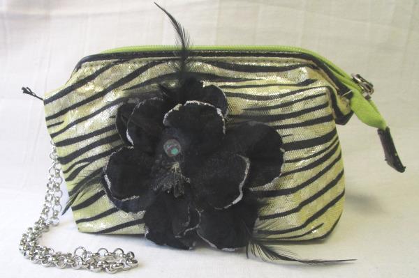 Lot Of Two Clutch Purses Handbags Animal Print Floral Chain Strap Small Medium