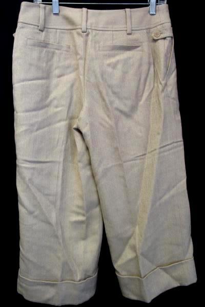 Ann Taylor Women's Beige 100% Wool Dress Pants Double Button Zipper Fly Size 8