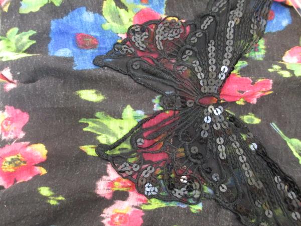 Tanktop Shirt by No Boundaries Black Multicolor Floral Design Women's Size 3-5