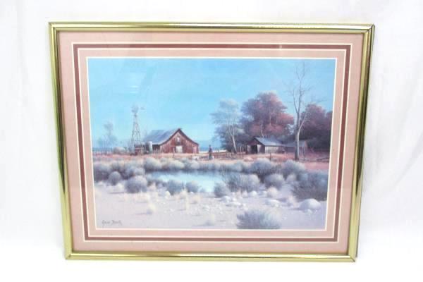 Vintage Gene Speck 11"x 8" Framed Print Country Windmill Farm
