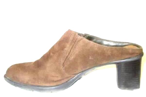 FanFares Women's Brown High Heel Block Wedges w/ Elastic Side Splits Size 8 1/2
