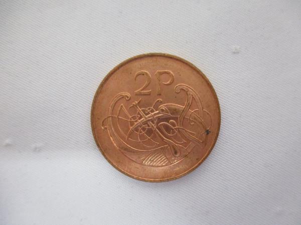 Lot of Three Coins From Ireland Dated 1995-2000 One Penny and 2 Pence