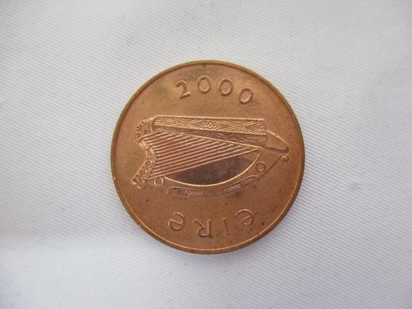 Lot of Three Coins From Ireland Dated 1995-2000 One Penny and 2 Pence