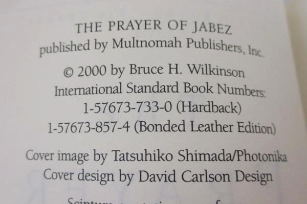 The Prayer of Jabez by Bruce Wilkinson Hardcover 2000 Multnomah