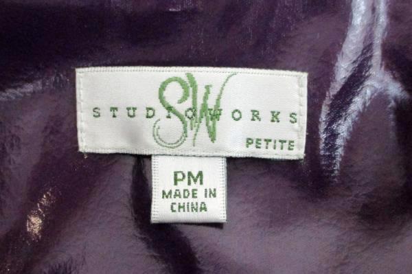 Studio Works Petite Purple Lined Jacket Women's Size PM Casual Career Business