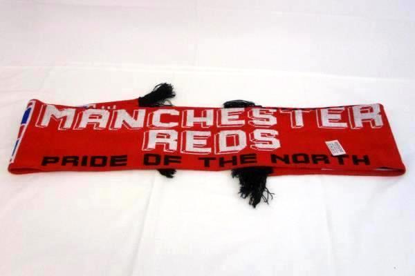 Manchester Reds Knitted Bar Scarf Fringe Pride of the North Football Club