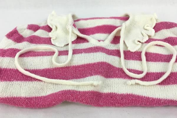 Wild Honey Long Sleeves White And Pink Stripe Sweater For Children Youth Size S
