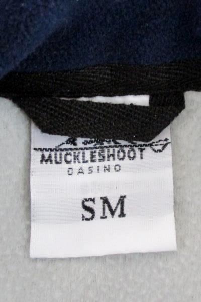 Muckleshoot Casino Fleece Jacket Men's Dark Navy Blue Gray Full Zip Front Small