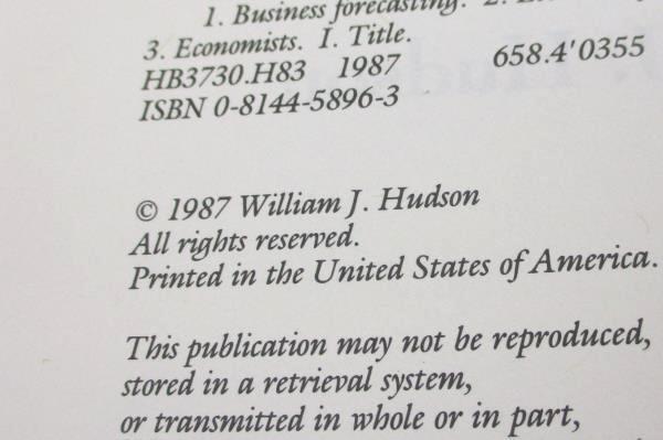 Business Without Economists by William J. Hudson 1987 Hardcover AMACOM