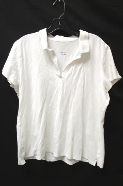 Women's White Buttoned V-neck Shirt By St. Johns Bay Size XL