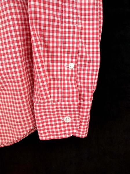 J CREW Slim Thomas Mason Button Down Shirt in Small Gingham Red & White Sz S
