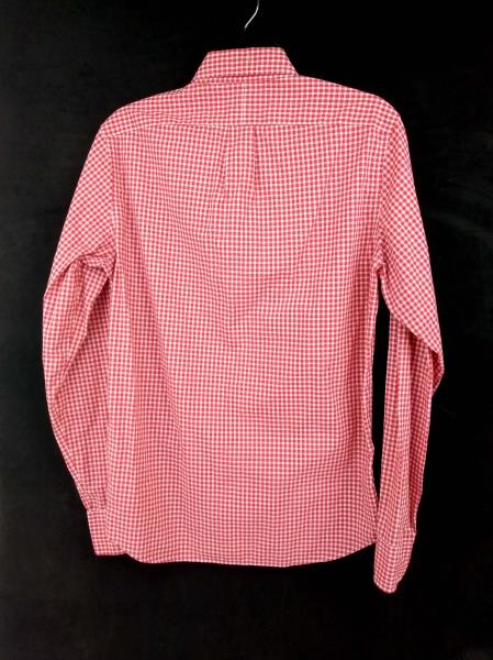 J CREW Slim Thomas Mason Button Down Shirt in Small Gingham Red & White Sz S