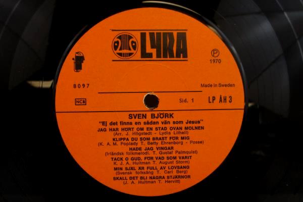 Sven Björk Närmare Gud Till Dig Vinyl LP Swedish Vocalist Lyra LP AH 3
