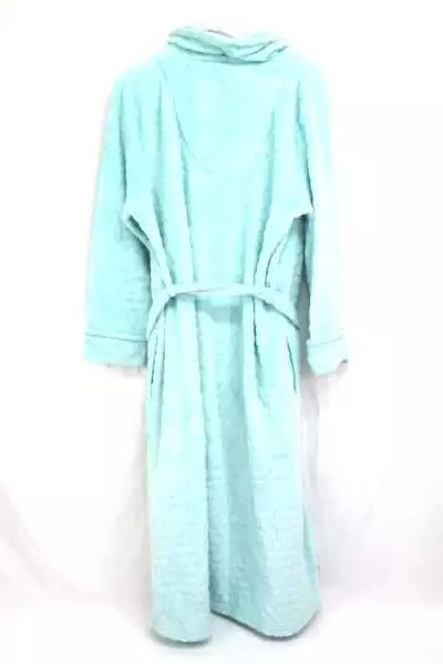 Sleep Chic Sleepwear Women's Small Robe Mint Sculpted Plush Dots Wrap Belted