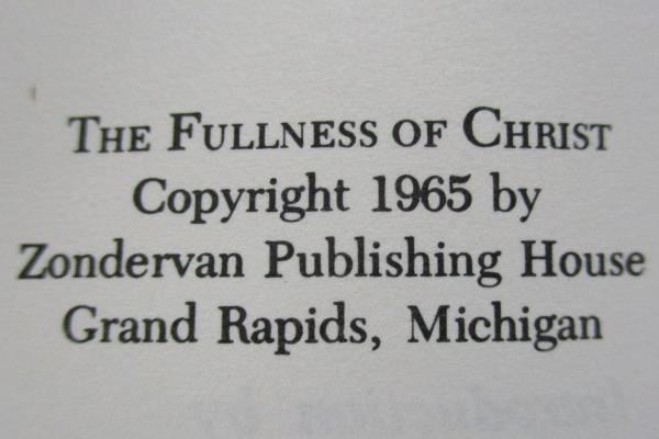 The Fullness of Christ by D. Stuart Briscoe 1979 Paperback