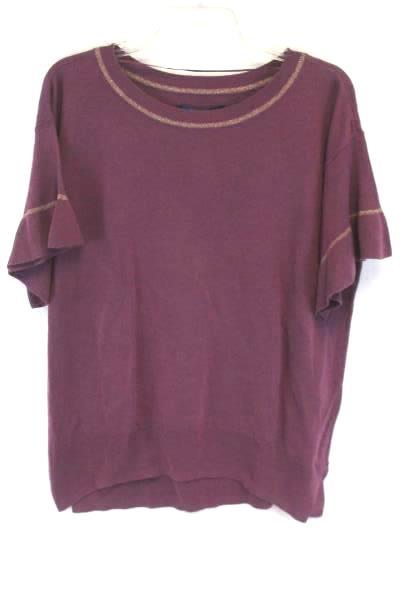Apt. 9 Purple Flutter Sleeve Sweater Women's Size Large Victorian Velvet NWT