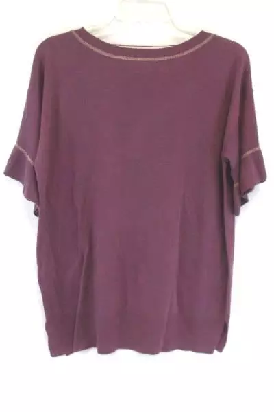 Apt 9 Purple Flutter Sleeve Sweater Women Size Large Victorian Velvet New Tags