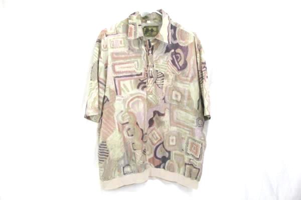 Fulton Street Works Artistic Abstract Short Sleeve Banded Waist Shirt Mens XLT