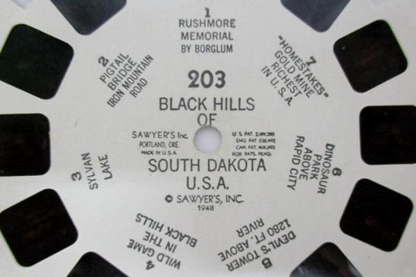 1948 Sawyers View Master Reel #203 Black Hills South Dakota Hand Lettered