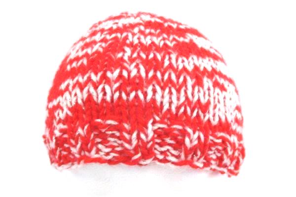 Girl's Handmade Knit Crop Sweater 3/4 Sleeves With Matching Hat Red M