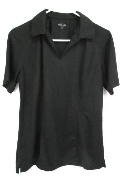 Edwards Garment Casual Short Sleeve Polyester Black Polo Shirt Womens M 5516-010