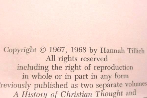 A History of Christian Thought by Paul Tillich 1968 Paperback Touchstone Books