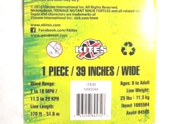 XKites Teenage Mutant Ninga Turtles Tri-Box Kite with Tri-Winder