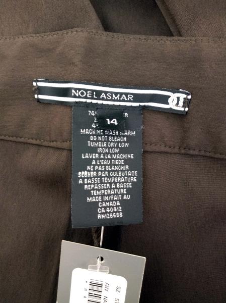 NOEL ASMAR Spa Uniform Bottoms Chocolate Brown Tailored Pant "NA020" NWT Size 14