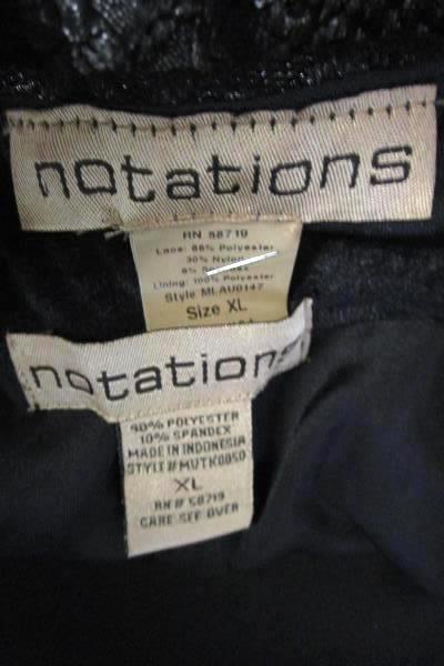 Notations Women's Top & Skirt Combo Black & Silver Size XL