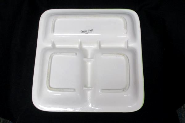 Lemons Divided Tray Cooks Club Serving Platter Appetizer Veggies Square Purple