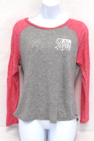 ZTA Sorority T-Shirt Zeta Tau Alpha We Wear Pink Breast Cancer Awareness Small