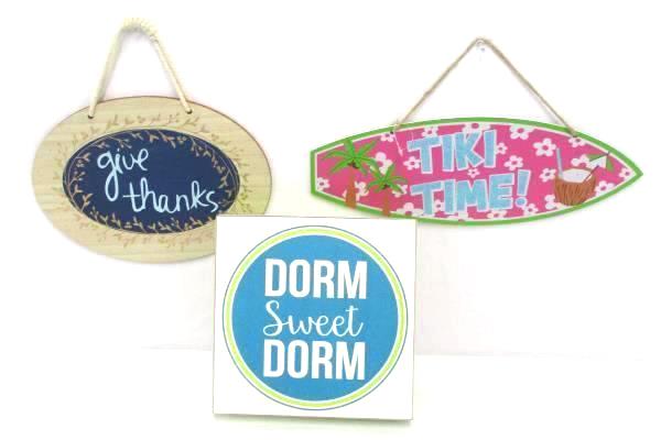 College Dorm Wall Decor Dorm Sweet Dorm Give Thanks Tiki Time Hanging Signs