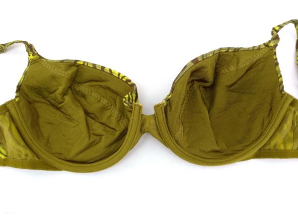 Vintage 90s VICTORIA'S SECRET Wonder Bra Green Tiger Silk 36D Boho Festival Top