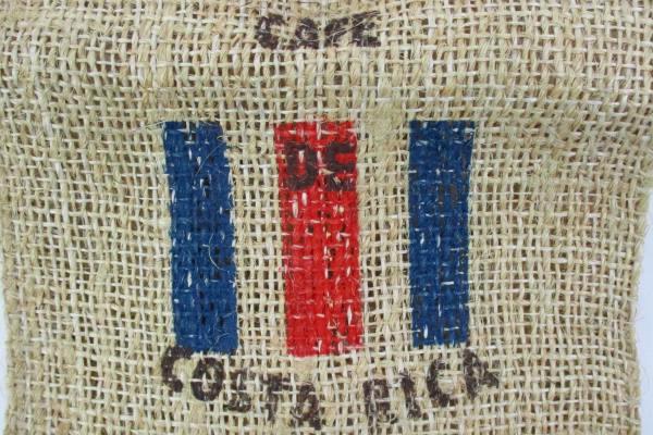 Cafe De Costa Rica Burlap Flag Bag Tote Purse