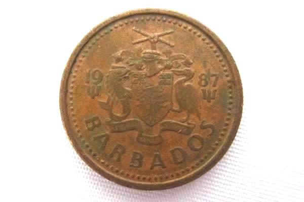 Two Barbados One Cent Coins 1987 1999 Collectible Currency