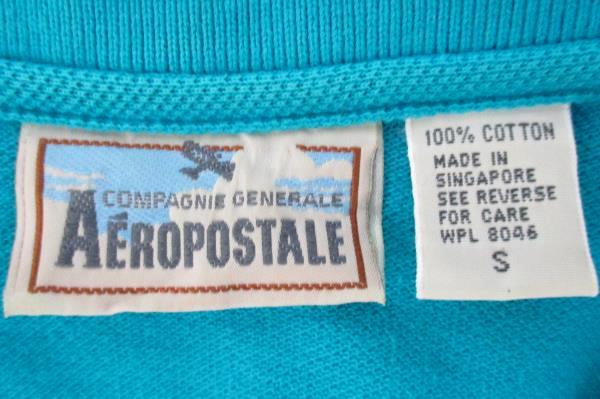 Aeropostale Polo Style Shirt Short Sleeve Knit Solid Teal Mens Small