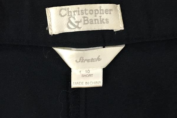 Christopher & Banks Black Pants Slacks Women's Stretch Size Ten Short