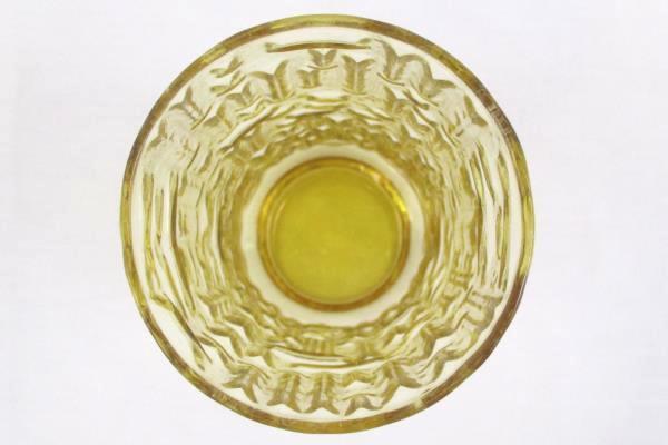Set of 3 Amber Glass Tumblers Textured Design Iridescent 6.5In Tall