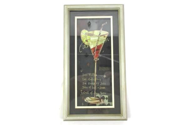Framed Cosmopolitan Bar Drink Recipe 11.25" x 6"