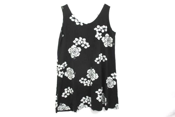 J&J Fashion Hawaii Dress Hibiscus Floral Sleeveless A Line Tropical Womens Large
