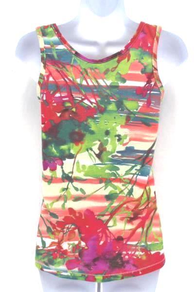 Sorority Tank Top Phi Sigma Sigma Gold Writing Floral Shirt Women's XS
