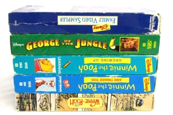 Lot of 13 Children Family VHS Tapes Jumanji Pooh Land Panda George Jungle