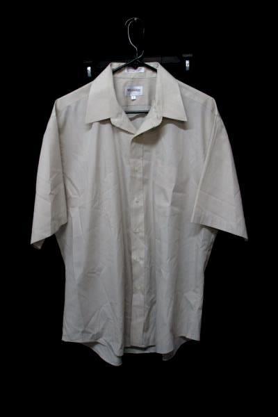 Vintage Windridge Mervyns Beige Short Sleeve Button Front Shirt Mens Size 17