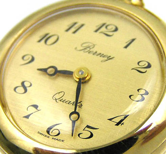 BERNEY Swiss PENDANT WATCH Gold Overlay US DIME