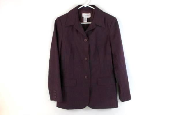 Vintage JG Hook Women's Lined Blazer Jacket Purple 100% Wool 2 Pocket Size 6