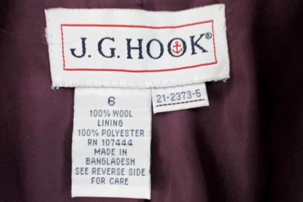 Vintage JG Hook Women's Lined Blazer Jacket Purple 100% Wool 2 Pocket Size 6
