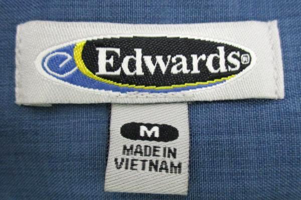 Edwards Garment Women's Ladies Batiste Riviera Blue Casino Shirt Size M 5395-406