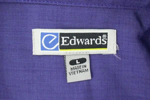 Edwards Garment Mens Batiste Purple Grape Casino Shirt Size L 1395-504