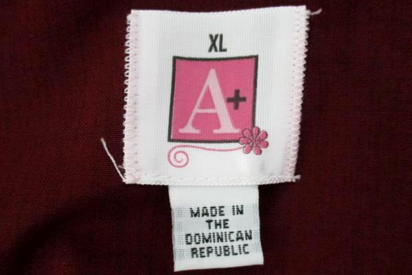 A+ by SAI Wine Colored Tunic Hospitality Shirt Long Sleeve 8210 Womens XL